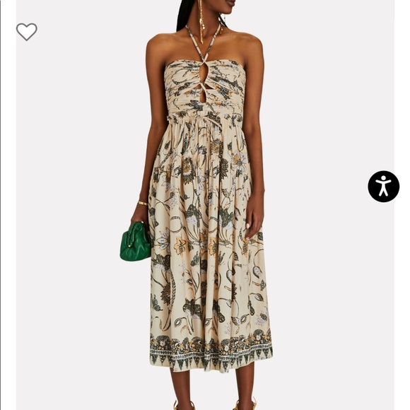 Ulla Johnson Ella Cut-Out Floral Poplin Halter Dress 0 - Picture 2 of 9